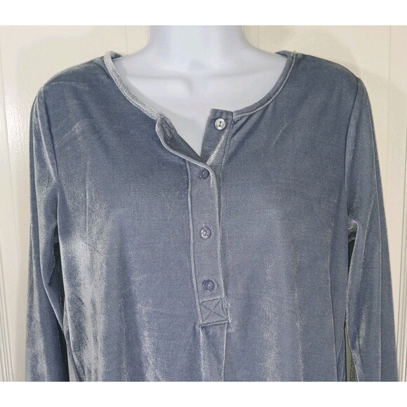 One World Women's Long Sleeve Tunic Dress Top, Light Blue, Size S. - Picture 9 of 16